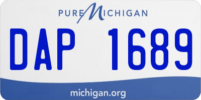 MI license plate DAP1689