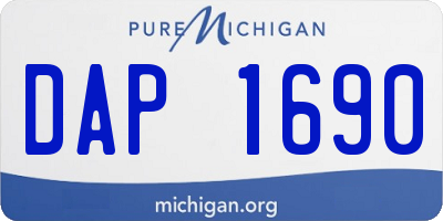MI license plate DAP1690