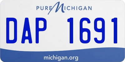 MI license plate DAP1691