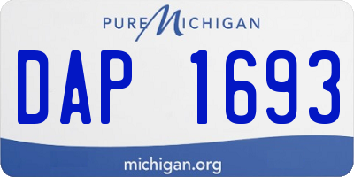MI license plate DAP1693