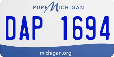 MI license plate DAP1694