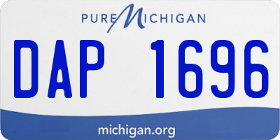 MI license plate DAP1696