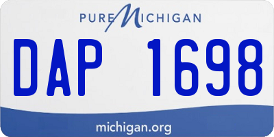MI license plate DAP1698