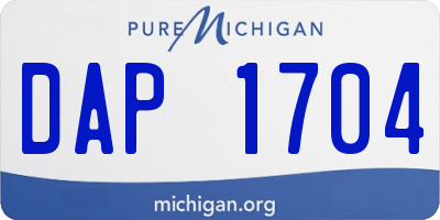 MI license plate DAP1704