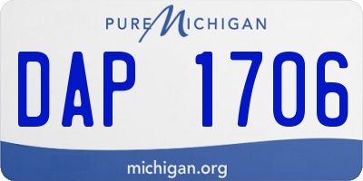 MI license plate DAP1706