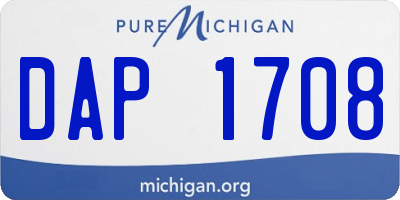 MI license plate DAP1708