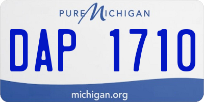 MI license plate DAP1710
