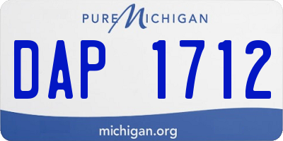 MI license plate DAP1712