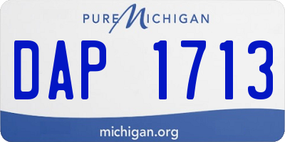 MI license plate DAP1713