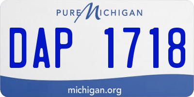 MI license plate DAP1718