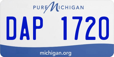 MI license plate DAP1720