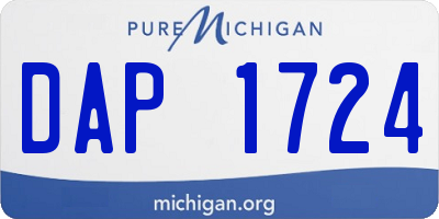 MI license plate DAP1724