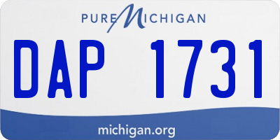 MI license plate DAP1731