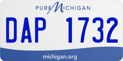 MI license plate DAP1732