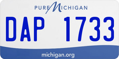 MI license plate DAP1733