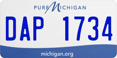 MI license plate DAP1734