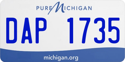 MI license plate DAP1735
