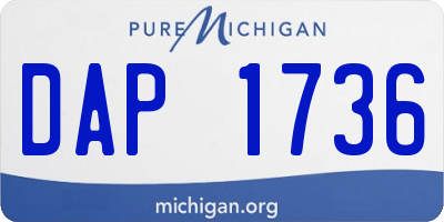 MI license plate DAP1736