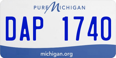MI license plate DAP1740