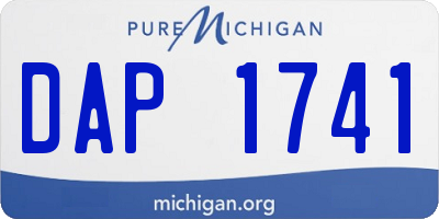 MI license plate DAP1741