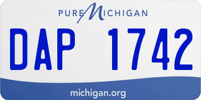 MI license plate DAP1742
