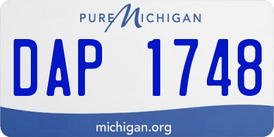 MI license plate DAP1748