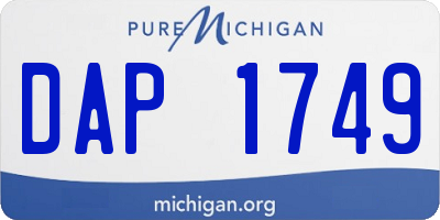MI license plate DAP1749