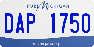 MI license plate DAP1750