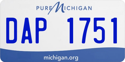 MI license plate DAP1751
