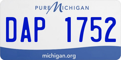 MI license plate DAP1752