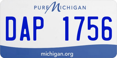 MI license plate DAP1756