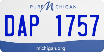 MI license plate DAP1757