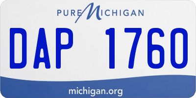 MI license plate DAP1760