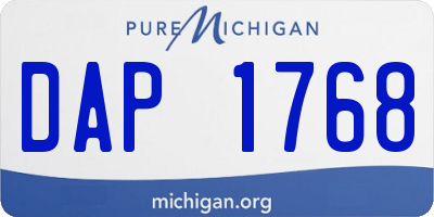 MI license plate DAP1768