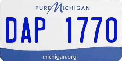 MI license plate DAP1770