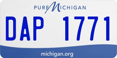 MI license plate DAP1771