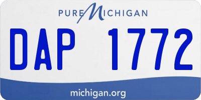 MI license plate DAP1772