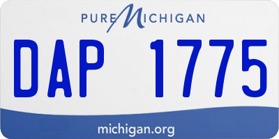 MI license plate DAP1775