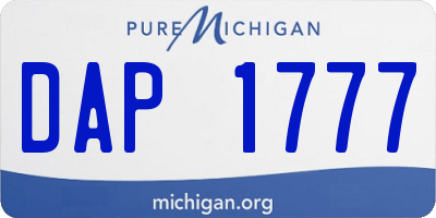 MI license plate DAP1777
