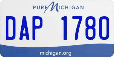 MI license plate DAP1780