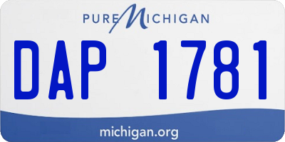 MI license plate DAP1781