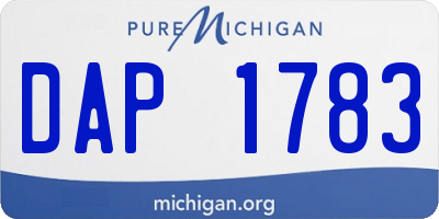 MI license plate DAP1783