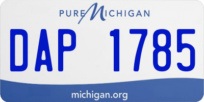 MI license plate DAP1785
