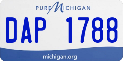 MI license plate DAP1788
