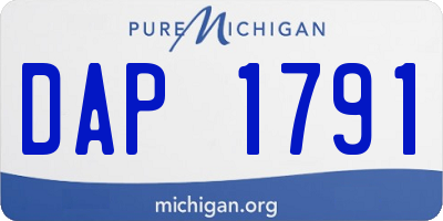 MI license plate DAP1791