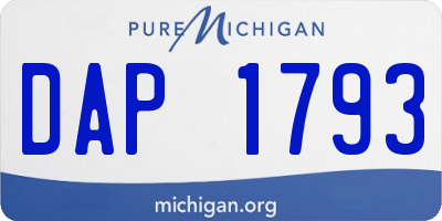 MI license plate DAP1793