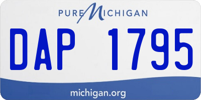 MI license plate DAP1795