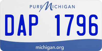 MI license plate DAP1796