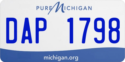 MI license plate DAP1798
