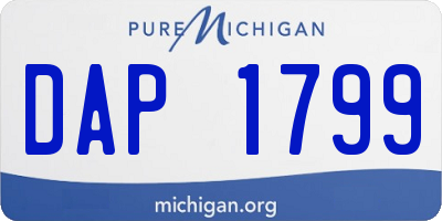 MI license plate DAP1799